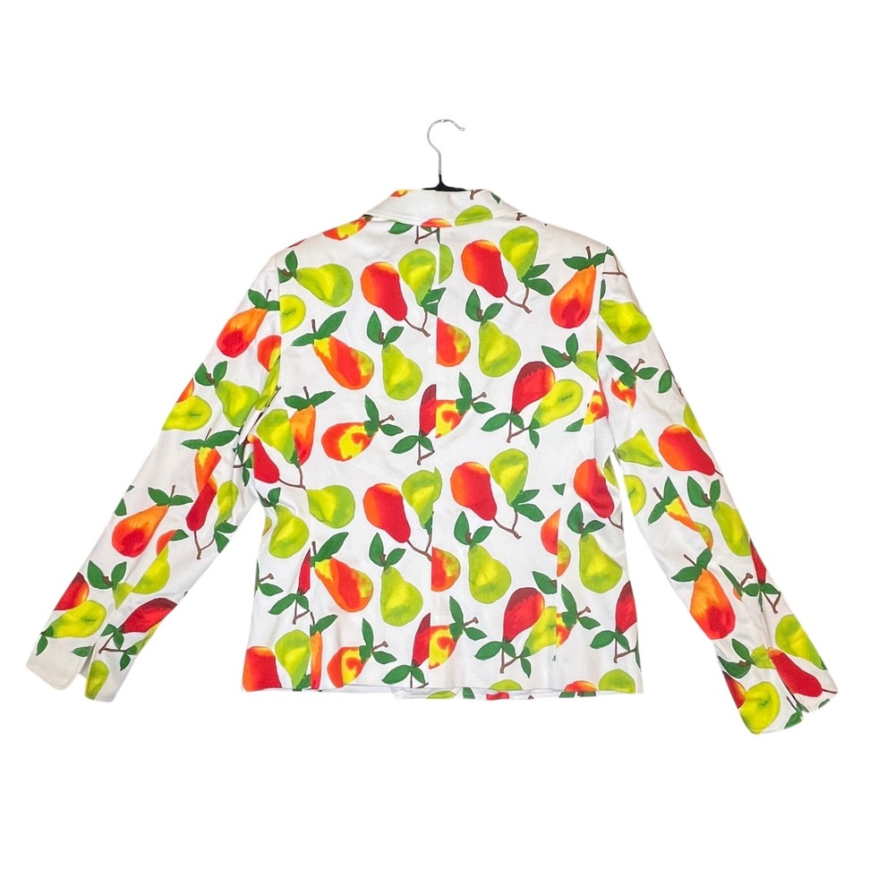 Harve Benard Pear Print Blazer Womens 12 Fruitcore Kitschy Pop Art Eclectic - Picture 2 of 15